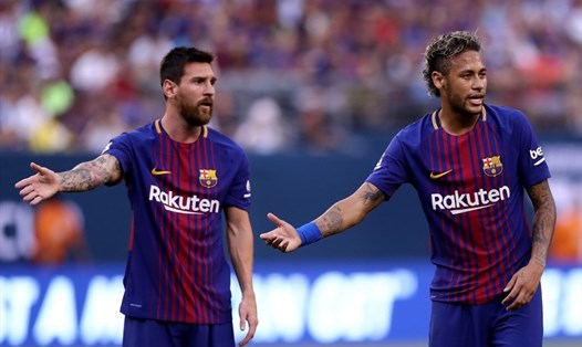 Messi và Neymar khi còn khoác áo Barcelona.  Ảnh: AFP