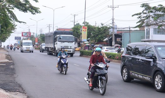 Phương tiện tham gia giao thông ở Bình Phước. Ảnh: Dương Hinh