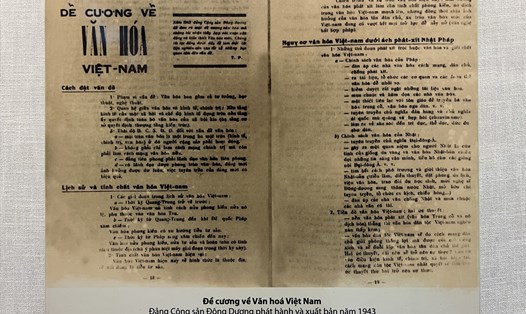 “Đề cương về Văn hóa Việt Nam” năm 1943 trưng bày tại Bảo tàng Lịch sử Quốc gia. Ảnh: Hải Nguyễn