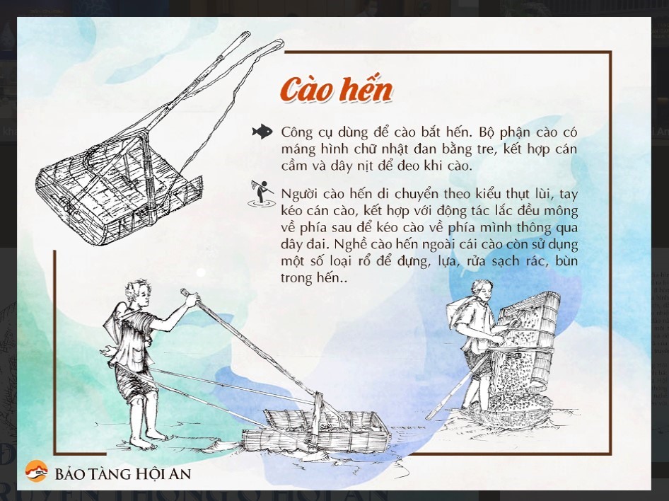 Công cụ cào hến ở Hội An. Ảnh: Bảo tàng Hội An