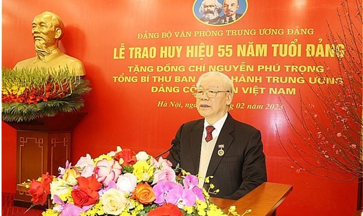 Tổng Bí thư Nguyễn Phú Trọng phát biểu tại buổi lễ. Ảnh: Trí Dũng