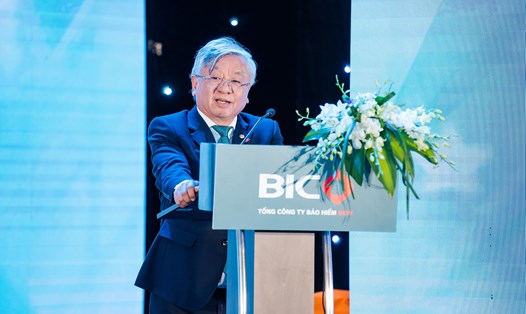 Chủ tịch HĐQT Trần Xuân Hoàng phát biểu tại Hội nghị. Ảnh: BIC