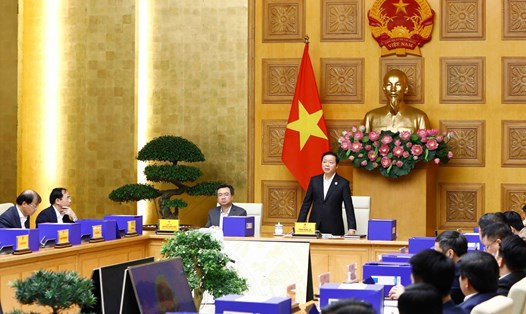 Phó Thủ tướng Trần Hồng Hà phát biểu tại phiên họp. Ảnh: An Đăng/TTXVN