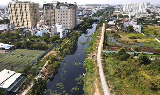 Dự án cải tạo kênh Tham Lương - Bến Cát - Rạch Nước Lên dự kiến hoàn thành năm 2025.  Ảnh: Anh Tú