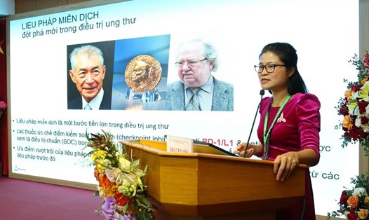 PGS Phạm Cẩm Phương nói về liệu pháp miễn dịch trong điều trị ung thư. Ảnh: Bệnh viện Bạch Mai