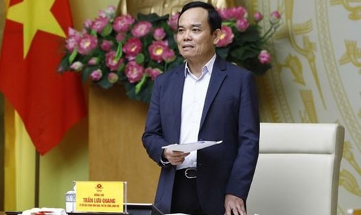 Phó Thủ tướng Trần Lưu Quang quán triệt yêu cầu phải hoàn tất việc sửa, bổ sung Nghị định số 27/2022/NĐ-CP ngày 19.4.2022 của Chính phủ quy định về cơ chế quản lý, tổ chức thực hiện các chương trình MTQG trước ngày 31.3. Ảnh: VGP/Hải Minh