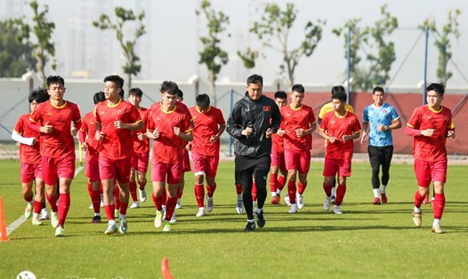U20 Việt Nam tích cực tập luyện tại UAE. Ảnh: VFF