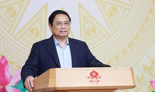 Thủ tướng Phạm Minh Chính phát biểu tại phiên họp lần thứ 5 Ủy ban Quốc gia về chuyển đổi số. Ảnh: Dương Giang/TTXVN
