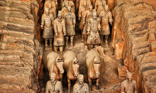 Các chiến binh đất nung trong lăng mộ Tần Thủy Hoàng. Ảnh: VCG