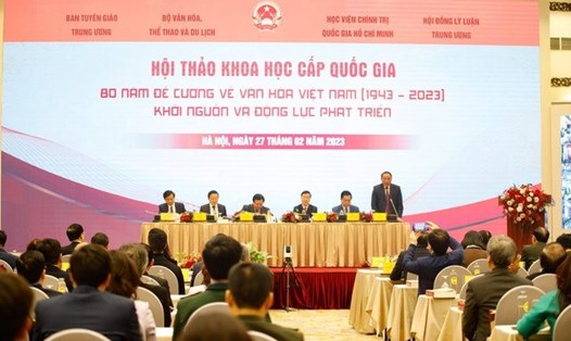 Hội thảo khoa học cấp quốc gia "80 năm Đề cương về Văn hóa Việt Nam - Khởi nguồn và động lực phát triển" - Ảnh: VGP/Nam Nguyễn