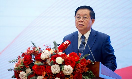 Ông Nguyễn Trọng Nghĩa - Bí thư Trung ương Đảng, Trưởng Ban Tuyên giáo Trung ương phát biểu tại Hội thảo. Ảnh: Nam Nguyễn