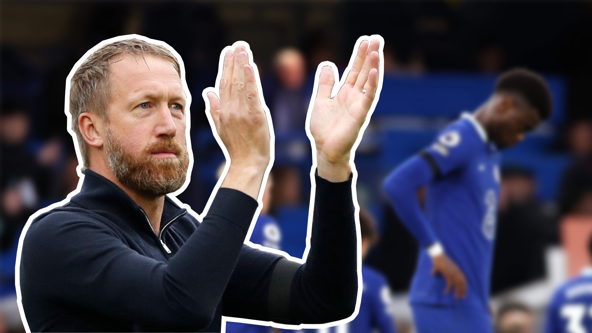 Potter không còn nhiều thời gian tại Chelsea. Ảnh thiết kế: Việt Hùng