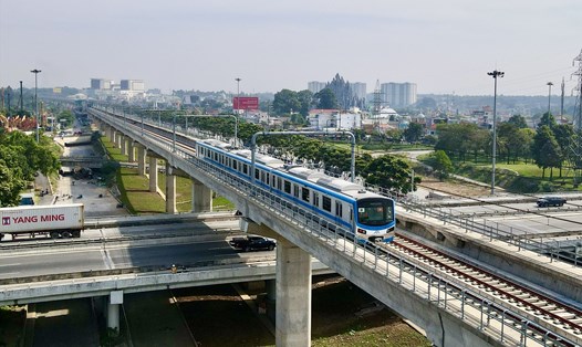 Metro số 1 (Bến Thành - Suối Tiên) la tuyến đường sắt đô thị đầu tiên của TPHCM sẽ hoàn thành cuối năm 2023.  Ảnh: Anh Tú