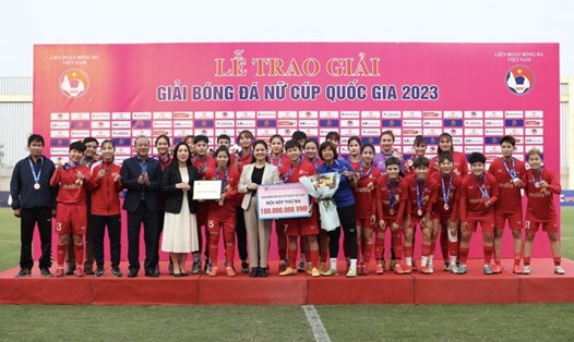 Phong Phú Hà Nam giành hạng 3 giải bóng đá nữ Cúp Quốc gia 2023. Ảnh: VFF