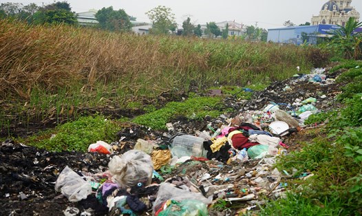 Bãi rác thôn Minh Khai (xã Mỹ Đức, An Lão, Hải Phòng) thường xuyên trong tình trạng ô nhiễm, ảnh hưởng đến đời sống người dân. Ảnh: Mai Dung