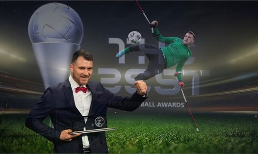 Marcin Oleksy trở thành cầu thủ khuyết tật đầu tiên nhận FIFA Puskas Award. Đồ họa: Lê Vinh