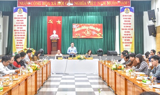LĐLĐ Thành phố Đà Nẵng gặp mặt cán bộ Công đoàn chuyên trách toàn hệ thống đầu năm. Ảnh: Tường Minh
