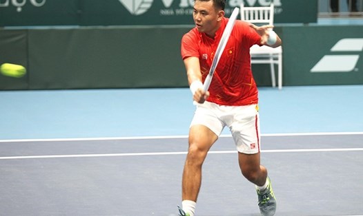 Lý Hoàng Nam toàn thắng trong cả 2 trận đánh đơn của mình của tại Davis Cup. Ảnh: VTF