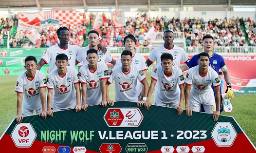 Đội hình Hoàng Anh Gia Lai trận ra quân V.League 2023. Ảnh: VPF