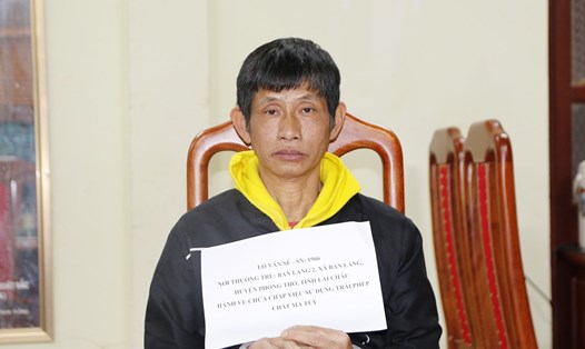 Đối tượng Lò Văn Sé bị bắt liên quan đến vụ án giết người trên đồi cao su ở Lai Châu. Ảnh: CACC