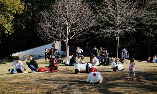 Trẻ em Nhật Bản vui chơi trong công viên ở Saitama. Ảnh: Xinhua