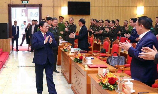 Thủ tướng Phạm Minh Chính tham dự Hội nghị trực tuyến toàn quốc về phòng chống ma tuý do Bộ Công an tổ chức. Ảnh: Kiên Phạm