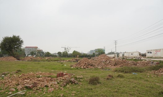 Khu vực giải phóng mặt bằng phục vụ dự án Vành đai 4 tại xã Văn Bình, huyện Thường Tín. Ảnh: Phạm Đông