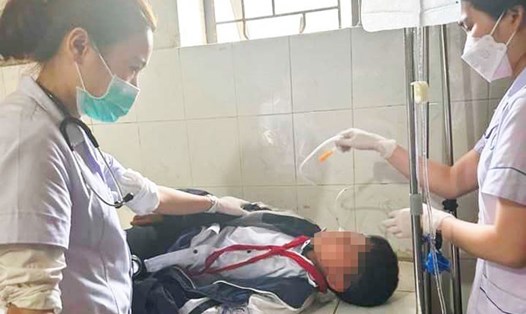 Một trong số 13 học sinh bị ngộ độc phải nhập viện do ăn quả ngô đồng. Ảnh: Trần Tuấn.