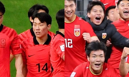 U20 Hàn Quốc (trái) được đánh giá cao hơn U20 Trung Quốc rất nhiều, khi 2 đội gặp nhau ở tứ kết Giải U20 Châu Á 2023. Ảnh: AFC