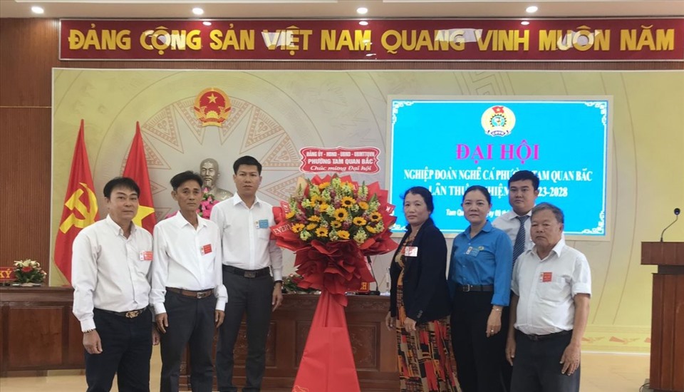 Đại hội lần II, nhiệm kỳ 2023 - 2028 Nghiệp đoàn Nghề cá phường Tam Quan Bắc. Ảnh: CĐ NNPTNTVN