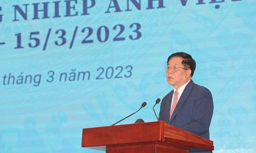 Ông Nguyễn Trọng Nghĩa - Bí thư Trung ương Đảng, Trưởng Ban Tuyên giáo Trung ương phát biểu tại lễ kỷ niệm. Ảnh: TTXVN