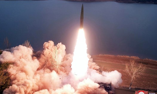 Triều Tiên phóng tên lửa ngày 14.3. Ảnh minh họa. Ảnh: AFP/KCNA