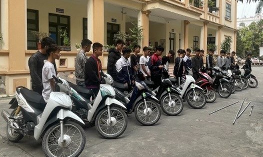 Nhóm đối tượng gây rối tại cơ quan Công an. Ảnh: Viện Kiểm sát  Bắc Ninh cung cấp