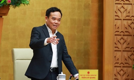Phó Thủ tướng Trần Lưu Quang nhấn mạnh sự cần thiết phải quan tâm đúng mức đến công tác phổ biến, giáo dục pháp luật, nhất là đối với những vùng sâu, vùng xa, vùng đồng bào dân tộc thiểu số. Ảnh: VGP/Hải Minh