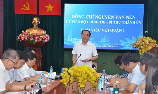 Bí thư Thành ủy TPHCM Nguyễn Văn Nên chủ trì buổi làm việc. Ảnh: Huyên Nguyễn