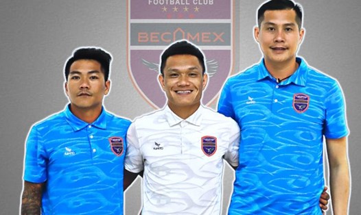 Lê Quang Hùng (giữa) tái xuất V.League sau khi bị xóa án cấm thi đấu. Ảnh: CLB Bình Dương
