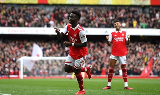 Bukayo lập cú đúp trong chiến thắng 4-1 của Arsenal trước Crystal Palace.  Ảnh: CLB Arsenal