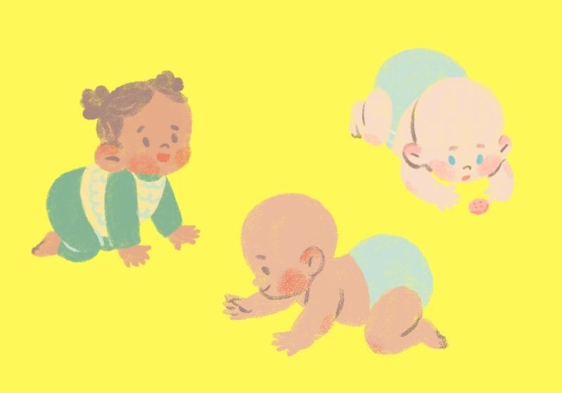 Cách để cha mẹ chăm sóc và giữ an toàn cho trẻ tập bò. Đồ họa: Thanh Thanh