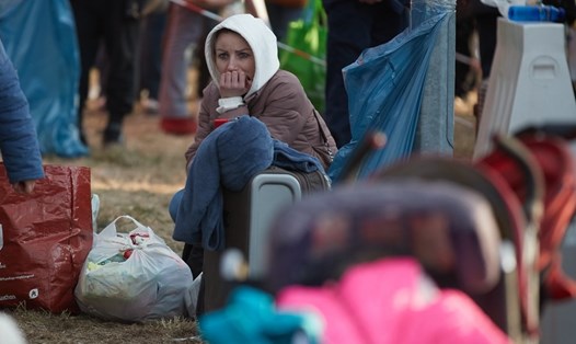 Người tị nạn Ukraina ở Przemysl, Ba Lan, ngày 26.2.2022. Ảnh: Xinhua