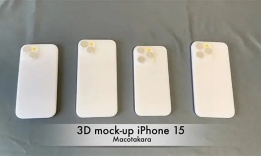 Các bản in 3D mẫu của dòng iPhone 15 sắp tới. Ảnh: Mac Otakara