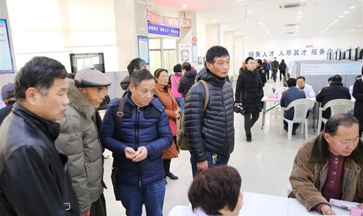 Hội chợ việc làm cho người về hưu ở Nam Thông, tỉnh Giang Tô phía đông Trung Quốc, năm 2018. Ảnh minh họa. Ảnh: Xinhua