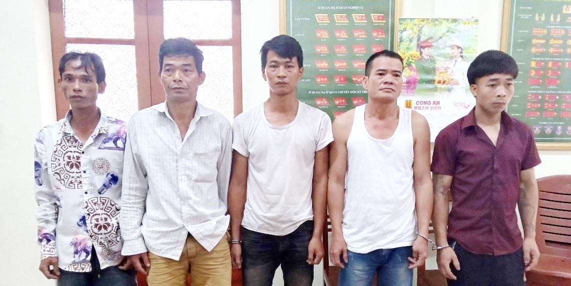 Các đối tượng tại cơ quan Công an. Ảnh: CA Thái Nguyên