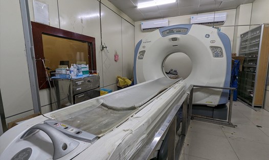 Máy CT Bệnh viện Chợ Rẫy hư hỏng chưa thay mới. Ảnh: Anh Tú
