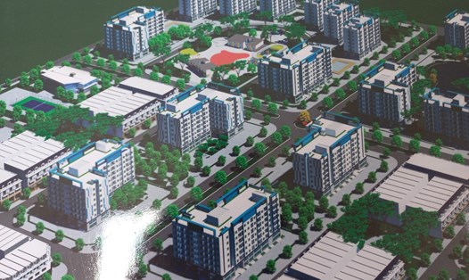 Mô hình dự án nhà ở tỉnh Bình Phước đang kêu gọi đầu tư. Ảnh: Đình Trọng