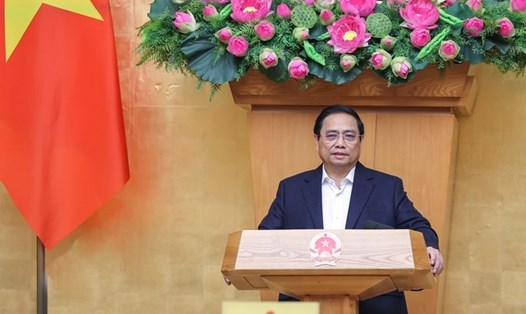 Thủ tướng Phạm Minh Chính chủ trì phiên họp Chính phủ chuyên đề về xây dựng pháp luật tháng 3 năm 2023. Ảnh: VGP/Nhật Bắc
