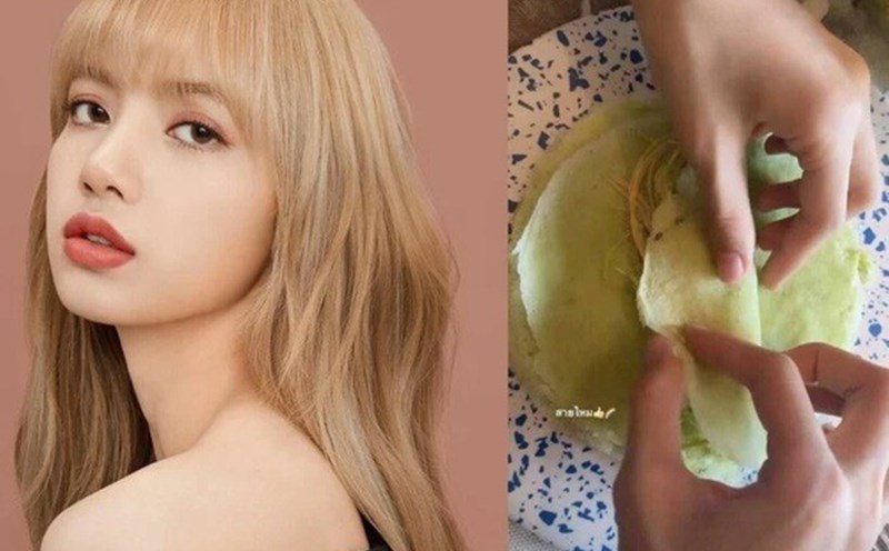 Lisa Blackpink chia sẻ món kẹo bông Thái Lan. Ảnh: Chụp màn hình.