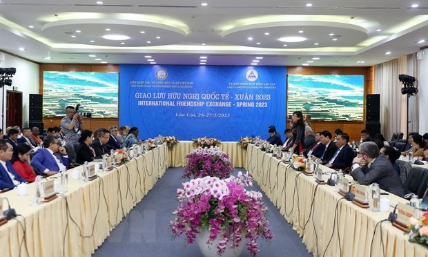 Quang cảnh Giao lưu hữu nghị quốc tế Xuân 2023. Ảnh: TTXVN