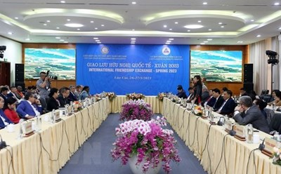 Quang cảnh Giao lưu hữu nghị quốc tế Xuân 2023. Ảnh: TTXVN