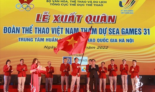 Hình ảnh Lễ xuất quân đoàn thể thao Việt Nam dự SEA Games 31. Ảnh: Minh Đức