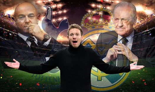 Huấn luyện viên Julian Nagelsmann sẽ chọn Tottenham hay Real Madrid? Đồ họa: Lê Vinh